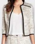 Ted Baker Yomoi Zip Up Crop Tweed Jacket - 10