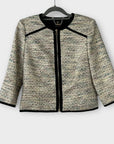 Ted Baker Yomoi Zip Up Crop Tweed Jacket - 10