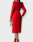 The 8th Sign Embellished Feather Trim Dress - 8