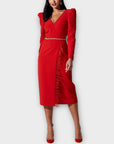 The 8th Sign Embellished Feather Trim Dress - 8