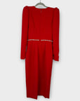 The 8th Sign Embellished Feather Trim Dress - 8