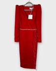 The 8th Sign Embellished Feather Trim Dress - 8