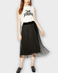The Kooples Dotted Swiss Tulle Midi Skirt - 8 (XS)