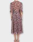 The Kooples Floral Silk Midi Wrap Dress - 8