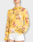 The Kooples Moulin Floral Silk Sheer Top - 12 (M)