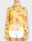 The Kooples Moulin Floral Silk Sheer Top - 12 (M)
