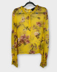 The Kooples Moulin Floral Silk Sheer Top - 12 (M)