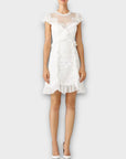 Three Floor Ruffle Trimmed Lace Dress - 14