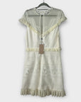 Three Floor Ruffle Trimmed Lace Dress - 14