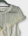 Three Floor Ruffle Trimmed Lace Dress - 14