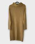 Tommy Hilfiger Cable-Knit Wool Roll Neck Dress - M