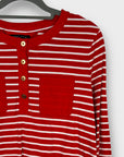 Tommy Hilfiger Stripe Long Sleeve Cotton Top - M