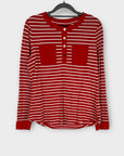 Tommy Hilfiger Stripe Long Sleeve Cotton Top - M