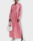 Tommy Hilfiger Striped Maxi Shirt Dress - 8