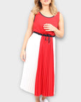Tommy Hilfiger Twill Fit And Flare Pleated Dress - 10/12