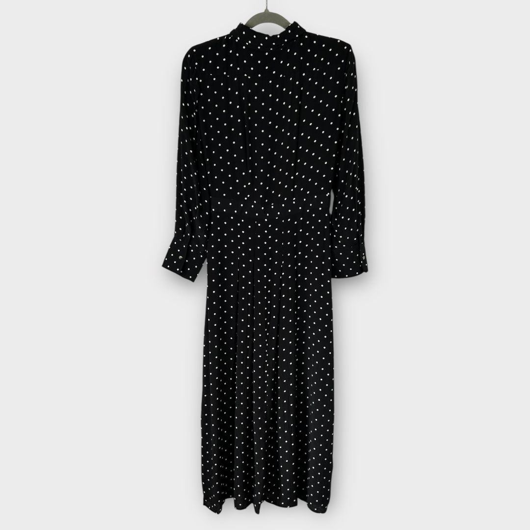 Topshop Polka Dot Thigh Split Dress - 8