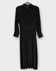 Topshop Polka Dot Thigh Split Dress - 8