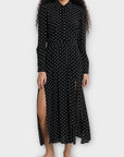 Topshop Polka Dot Thigh Split Dress - 8