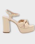 Unisa Leather High Block Heel Knotted Platform Sandals - 4/37
