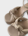 Unisa Leather High Block Heel Knotted Platform Sandals - 4/37