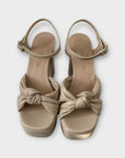 Unisa Leather High Block Heel Knotted Platform Sandals - 4/37