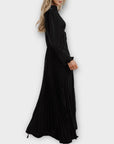 Voyelles Belted Pleat Maxi Dress - 12/14 (L)