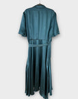 Wallis Satin Balloon Sleeve Wrap Midi Dress - 18