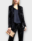 Wallis Velvet Sequin Blazer - 12