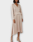Warehouse Jacquard Peplum Midi Dress - 8