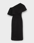 Warehouse Scuba Ruffle One Shoulder Dress - 14