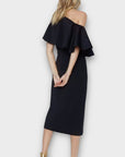 Warehouse Scuba Ruffle One Shoulder Dress - 14