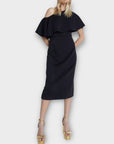 Warehouse Scuba Ruffle One Shoulder Dress - 14