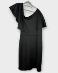 Warehouse Scuba Ruffle One Shoulder Dress - 14