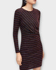 Warehouse Stripe Lurex Bodycon Dress - 6