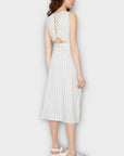 Warehouse Stripe V Neck Midi Dress - 14