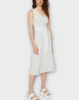 Warehouse Stripe V Neck Midi Dress - 14