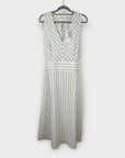 Warehouse Stripe V Neck Midi Dress - 14