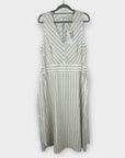 Warehouse Stripe V Neck Midi Dress - 14