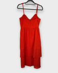 Warehouse Tiered Broderie Midi Dress - 8