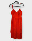 Warehouse Tiered Broderie Midi Dress - 8
