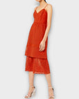 Warehouse Tiered Broderie Midi Dress - 8