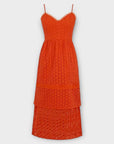 Warehouse Tiered Broderie Midi Dress - 8