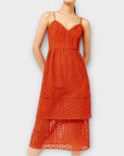 Warehouse Tiered Broderie Midi Dress - 8