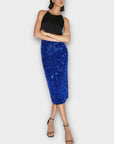 Warehouse Velvet Sequin Midi Skirt - 10 (M)