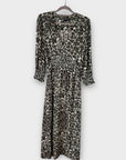 Whistles Clouded Leopard Shirred Dress - 12