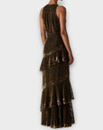 Whistles Edith Reed Print Velvet Maxi Dress - 10