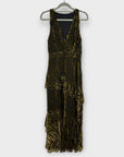 Whistles Edith Reed Print Velvet Maxi Dress - 10