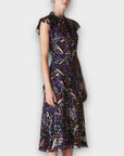Whistles Montrose Silk Blend Dobby Midi Dress - 14/16