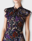Whistles Montrose Silk Blend Dobby Midi Dress - 14/16