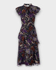Whistles Montrose Silk Blend Dobby Midi Dress - 14/16